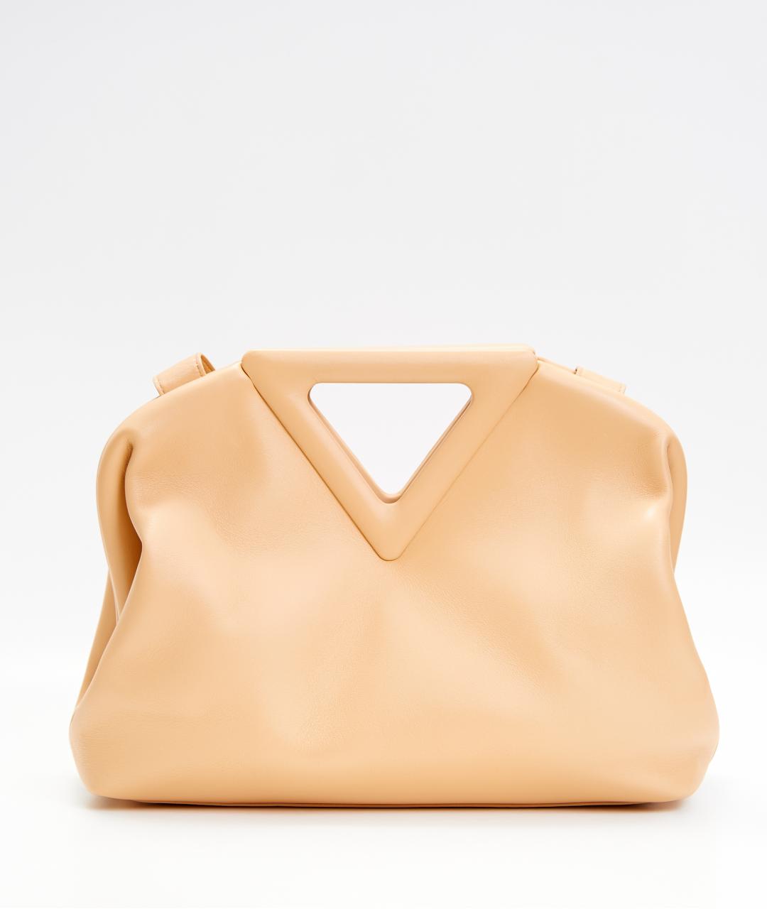 BOTTEGA VENETA Бежевая кожаная сумка с короткими ручками, фото 5