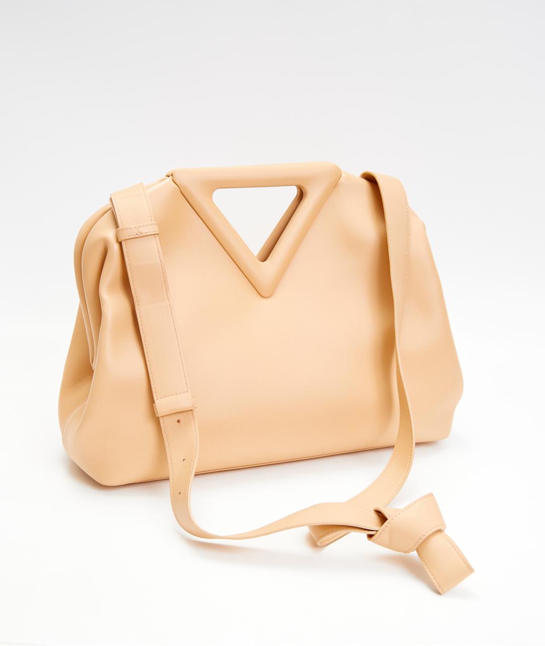 BOTTEGA VENETA Бежевая кожаная сумка с короткими ручками, фото 4