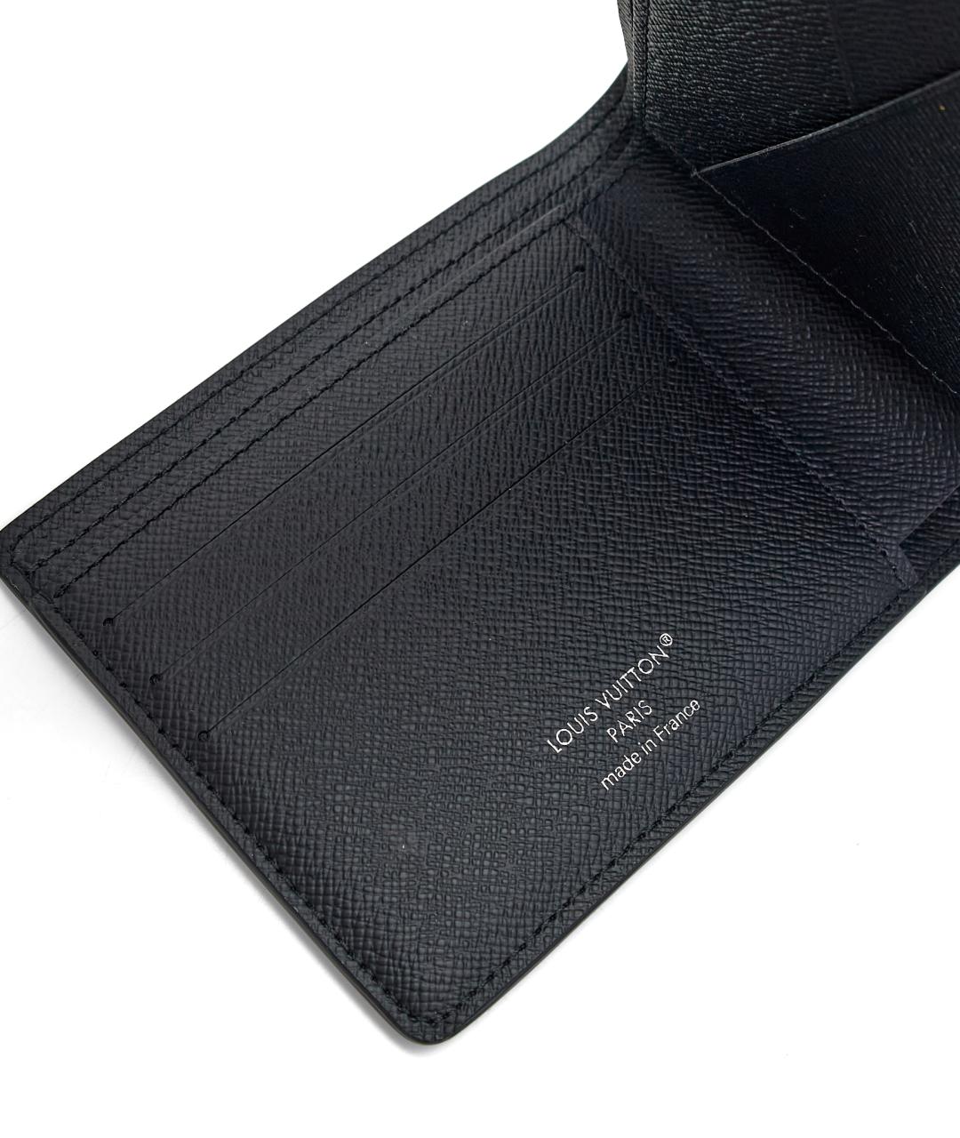 LOUIS VUITTON Черный кожаный кошелек, фото 5
