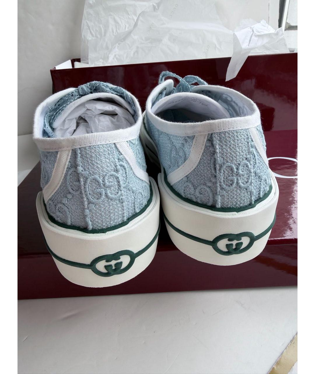 GUCCI Голубые текстильные кеды, фото 4