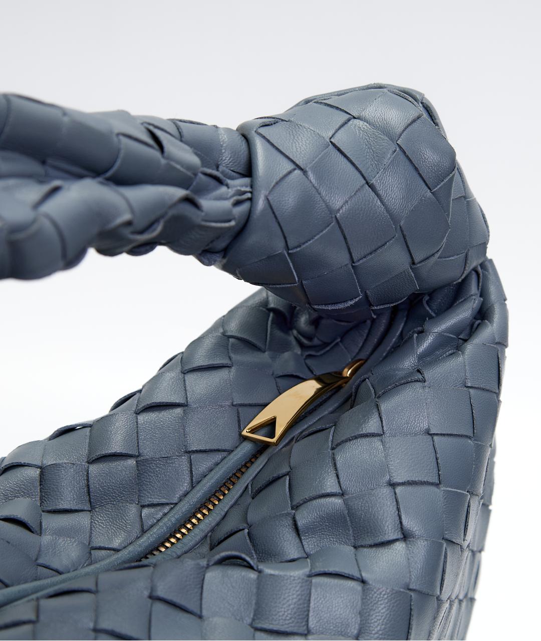 BOTTEGA VENETA Синяя кожаная сумка с короткими ручками, фото 4