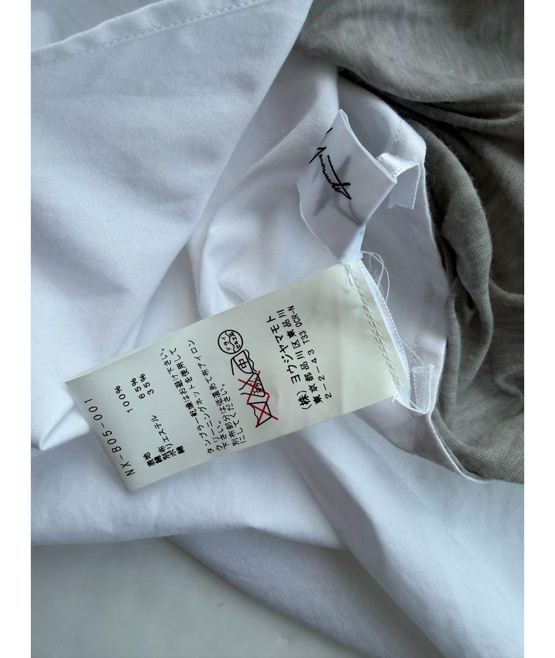 YOHJI YAMAMOTO Белая хлопковая рубашка, фото 4