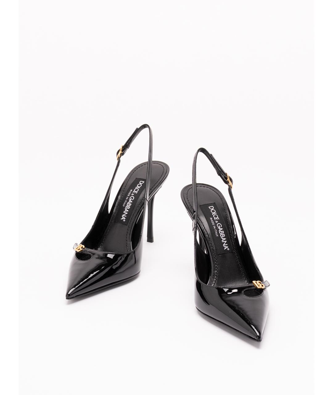 DOLCE&GABBANA Черные кожаные туфли, фото 2