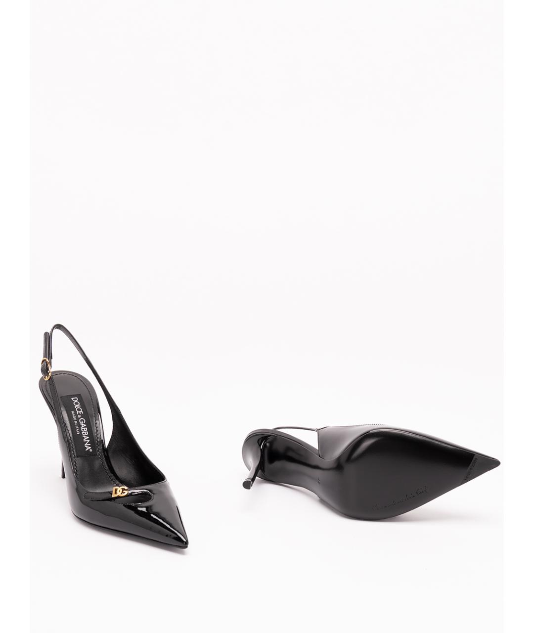 DOLCE&GABBANA Черные кожаные туфли, фото 4