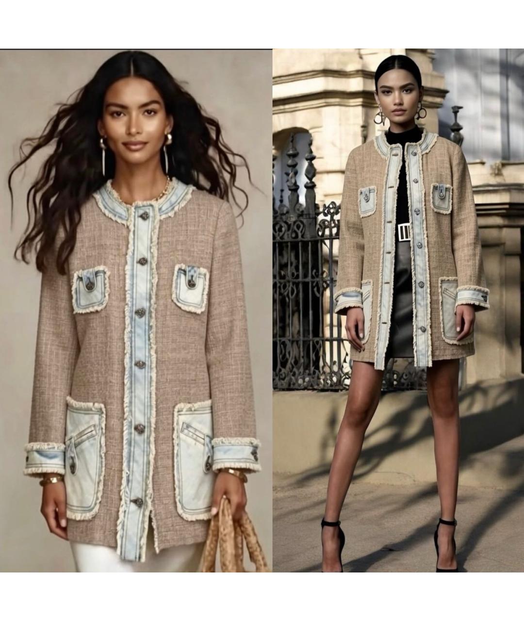 DOLCE&GABBANA Бежевый твидовый жакет/пиджак, фото 2