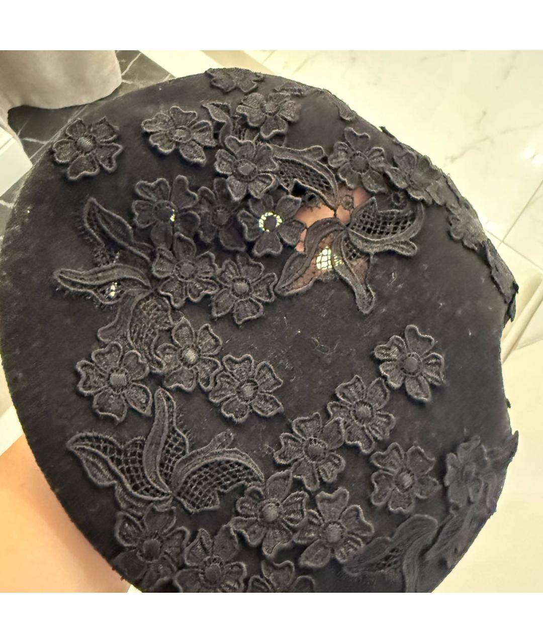 NINA RICCI Черная шерстяная шапка, фото 4