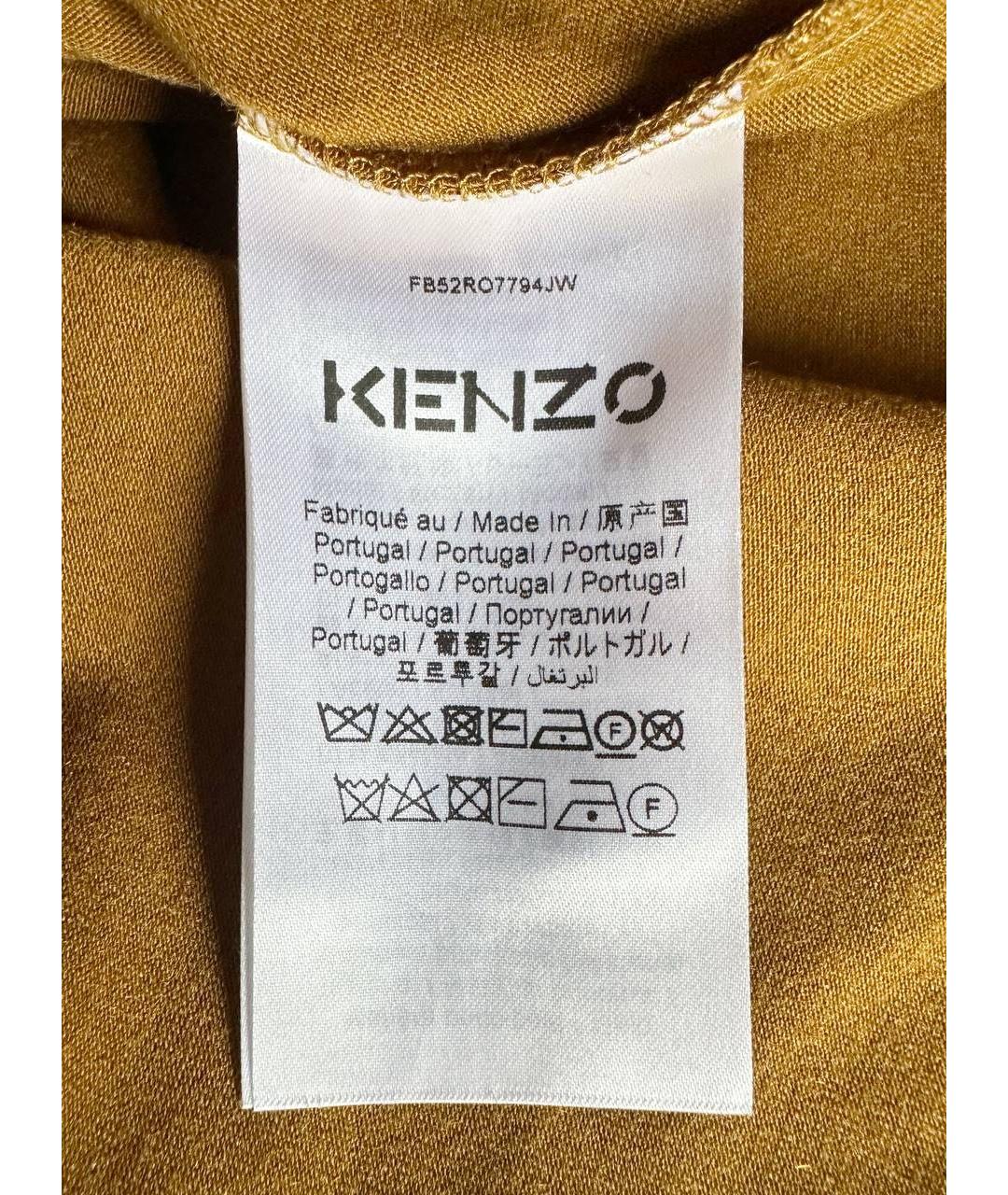 KENZO Горчичное ацетатное повседневное платье, фото 7