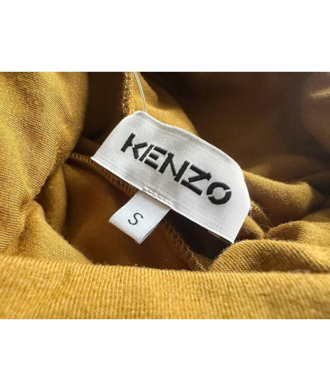 KENZO Горчичное ацетатное повседневное платье, фото 5