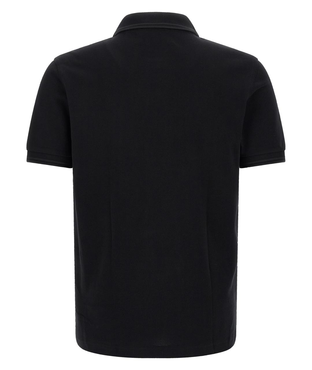 COMME DES GARÇONS SHIRT Черное хлопковое поло с коротким рукавом, фото 2