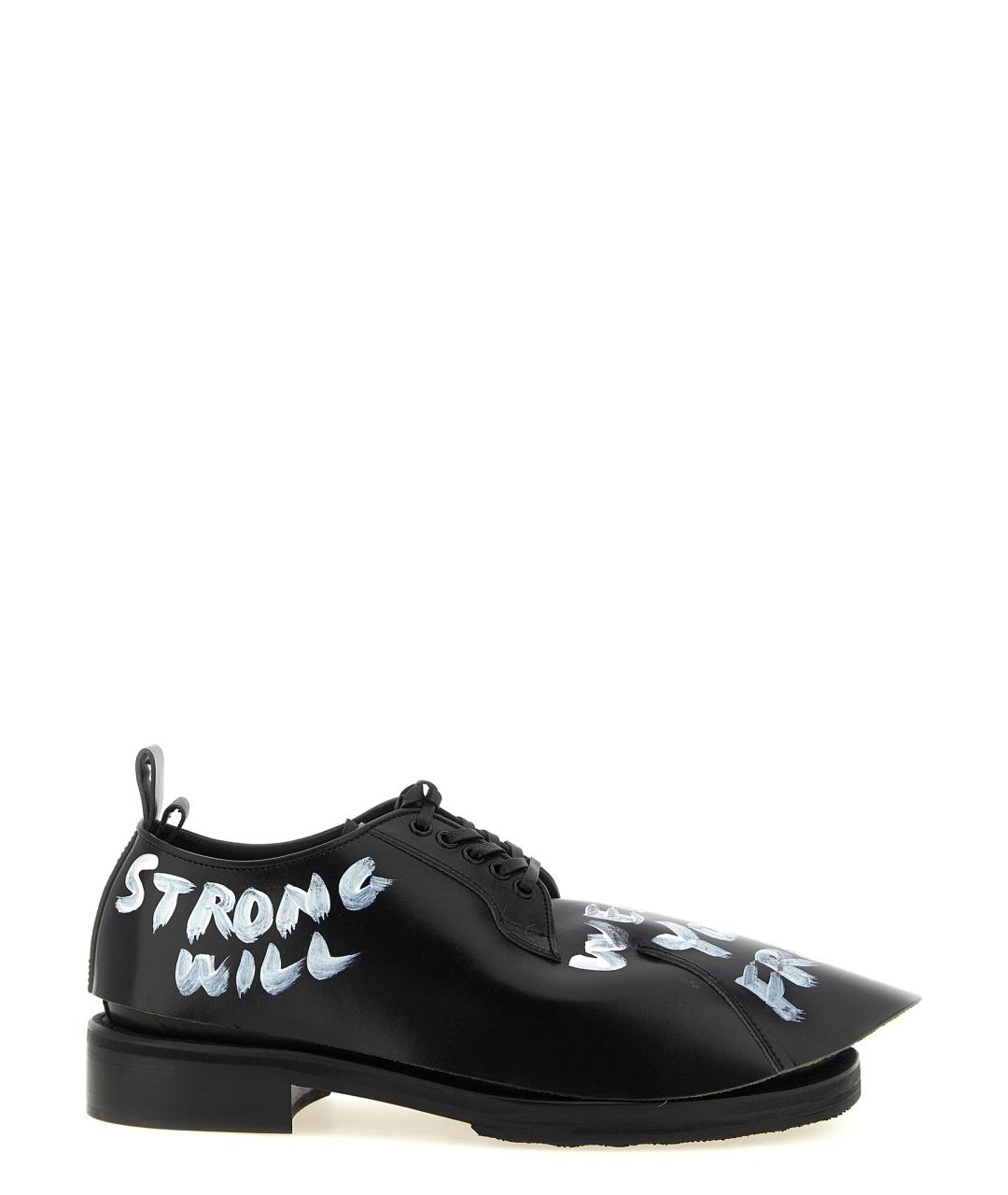 COMME DES GARÇONS HOMME PLUS Черные кожаные низкие ботинки, фото 1
