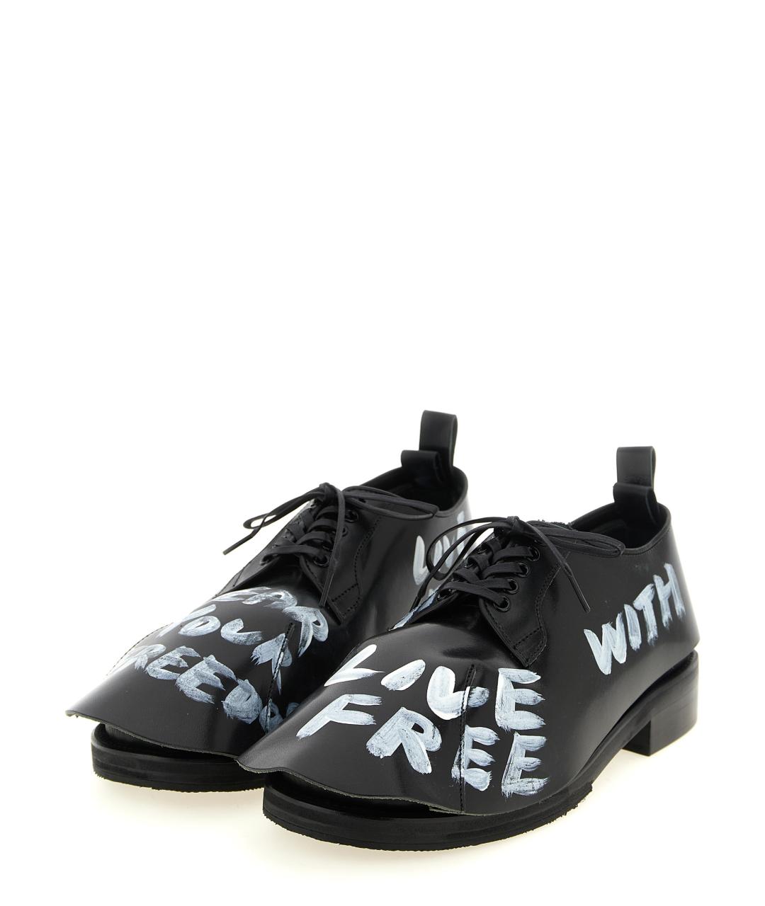 COMME DES GARÇONS HOMME PLUS Черные кожаные низкие ботинки, фото 2