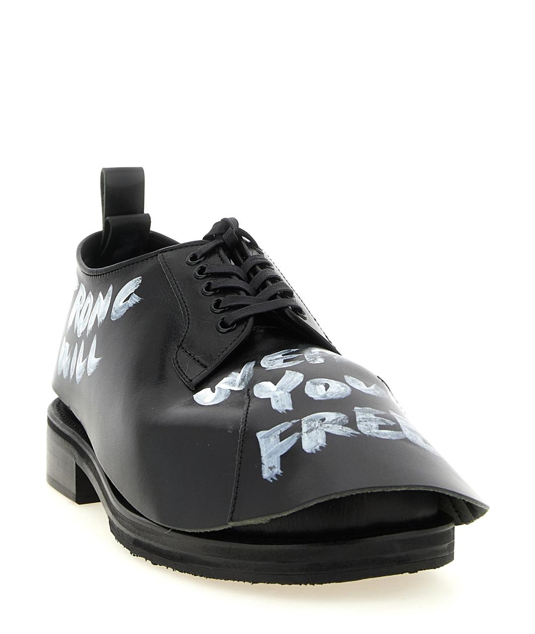 COMME DES GARÇONS HOMME PLUS Черные кожаные низкие ботинки, фото 3