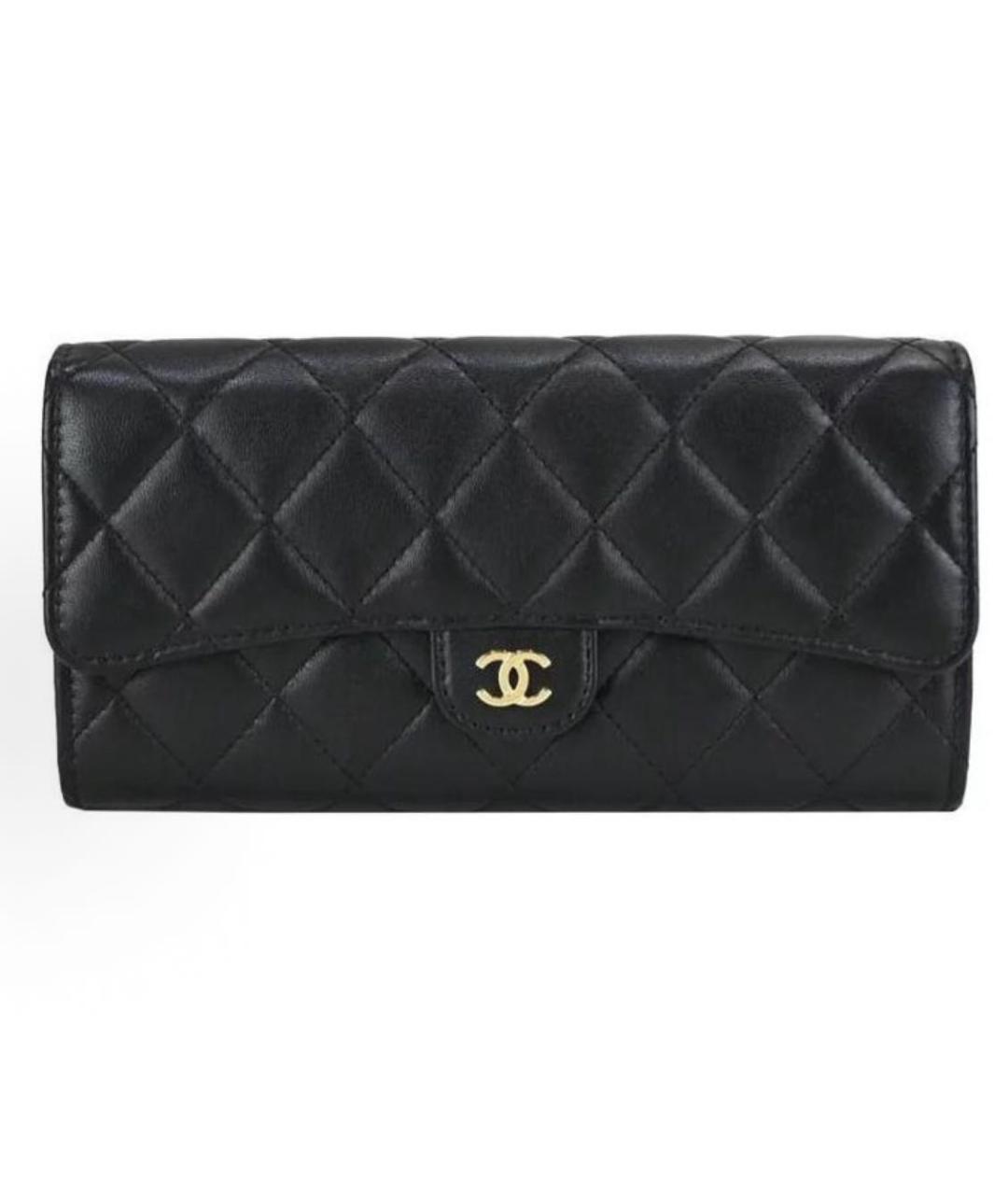 CHANEL Черный кожаный кошелек, фото 5