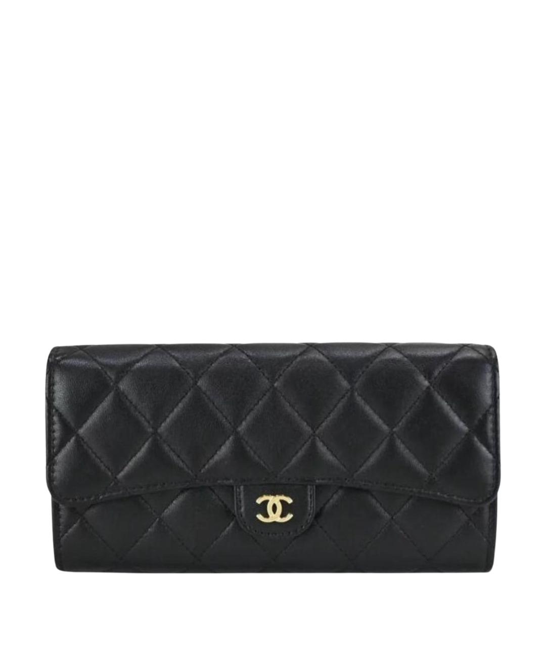 CHANEL Черный кожаный кошелек, фото 1