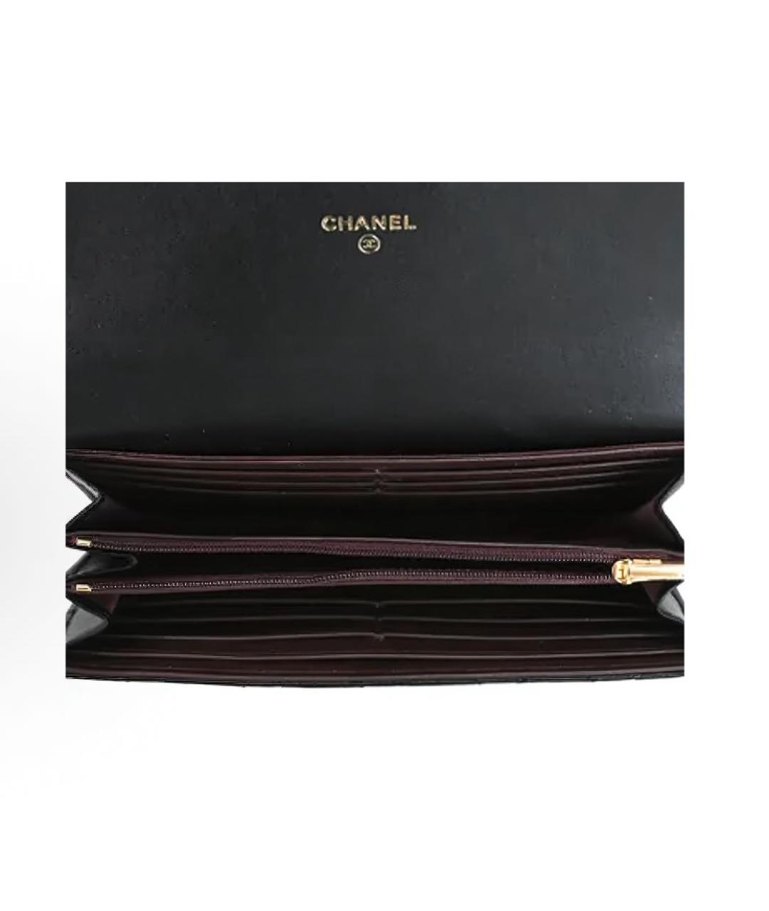 CHANEL Черный кожаный кошелек, фото 3