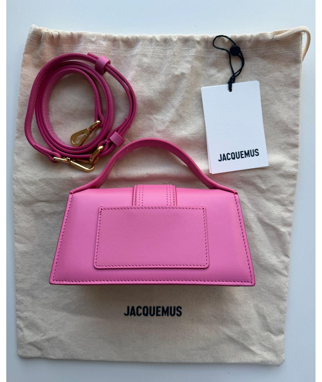 JACQUEMUS Розовая кожаная сумка через плечо, фото 3