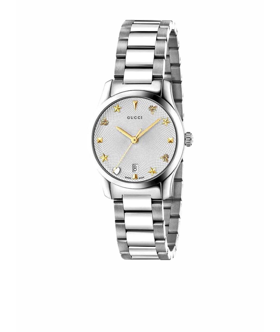 GUCCI Серебряные стальные часы, фото 1