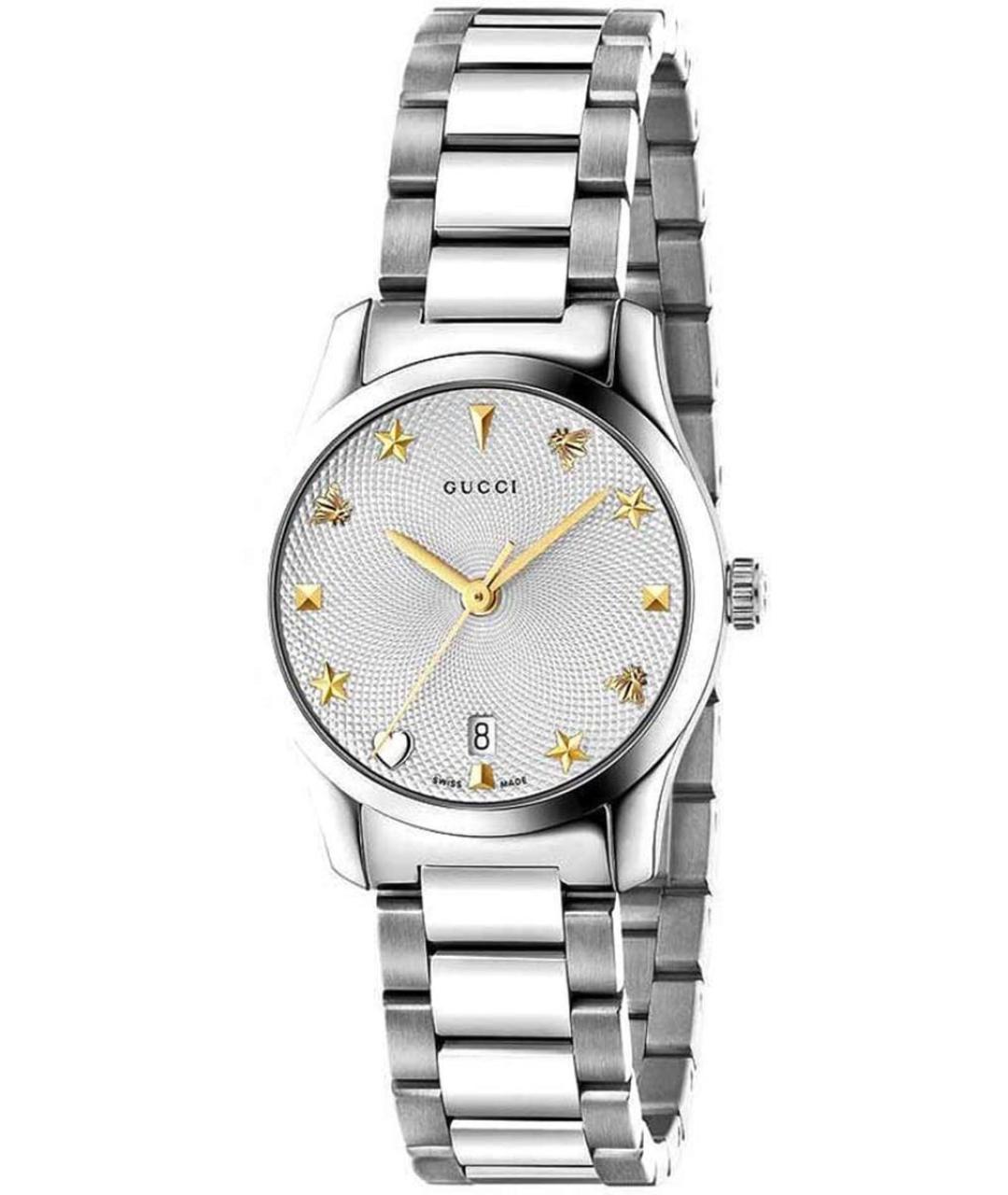 GUCCI Серебряные стальные часы, фото 4