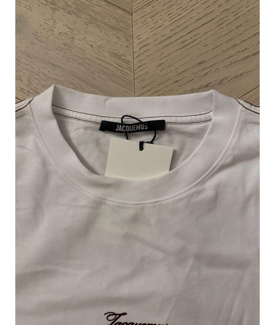 JACQUEMUS Белая хлопковая футболка, фото 3