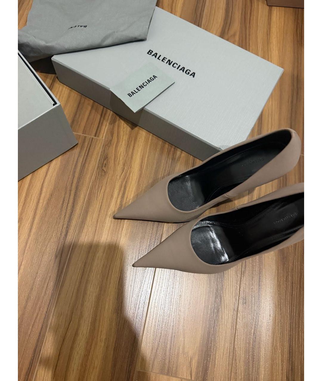BALENCIAGA Коричневые текстильные туфли, фото 6