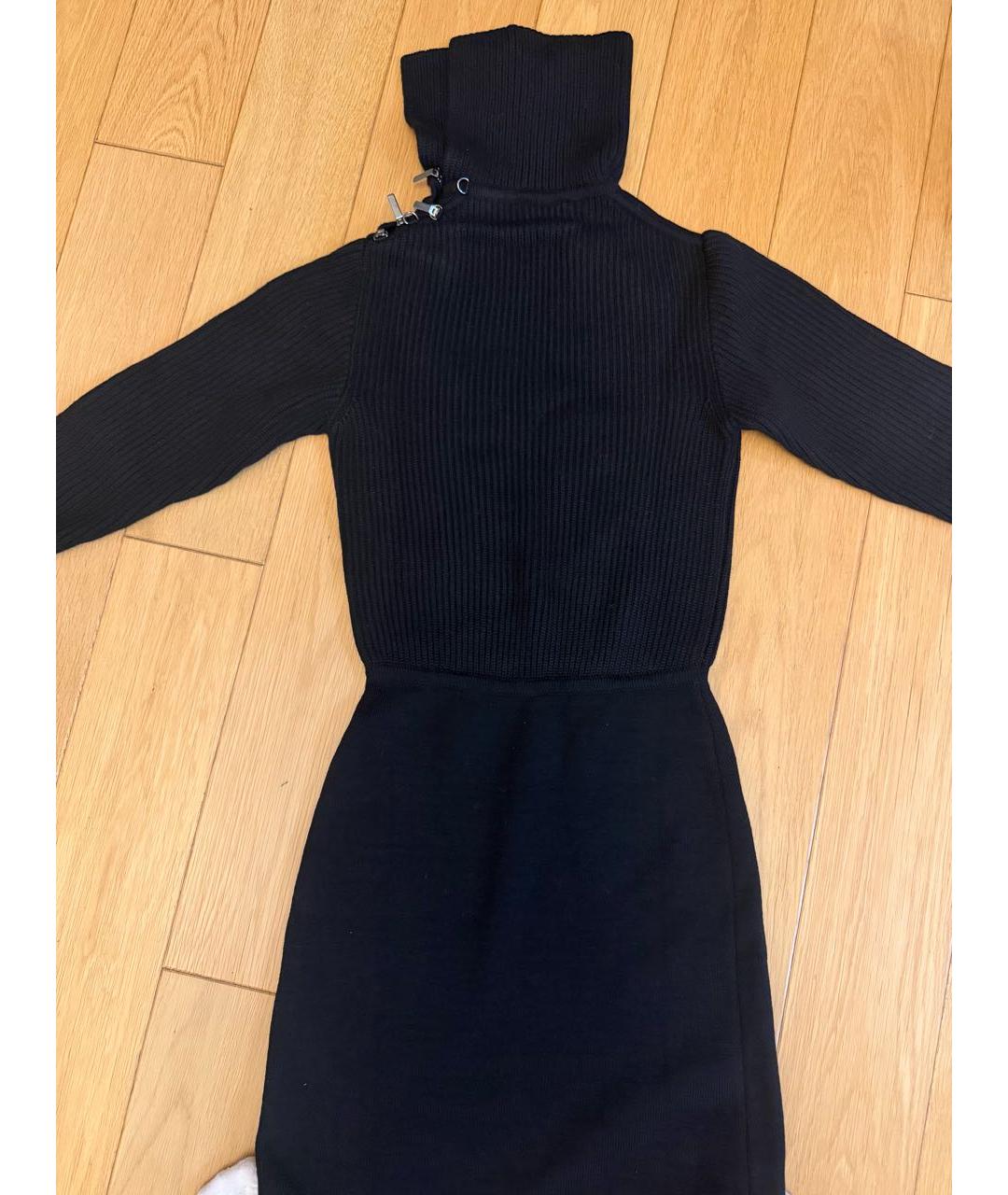 ALAIA Черное шерстяное повседневное платье, фото 2