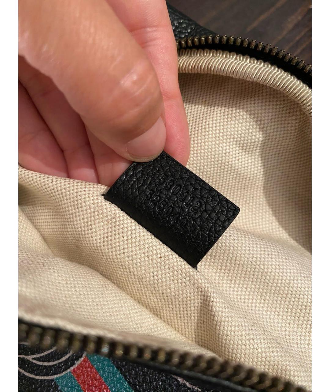 GUCCI Черная кожаная поясная сумка, фото 6