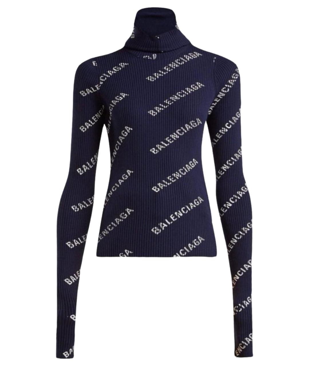 BALENCIAGA Темно-синяя водолазка, фото 1