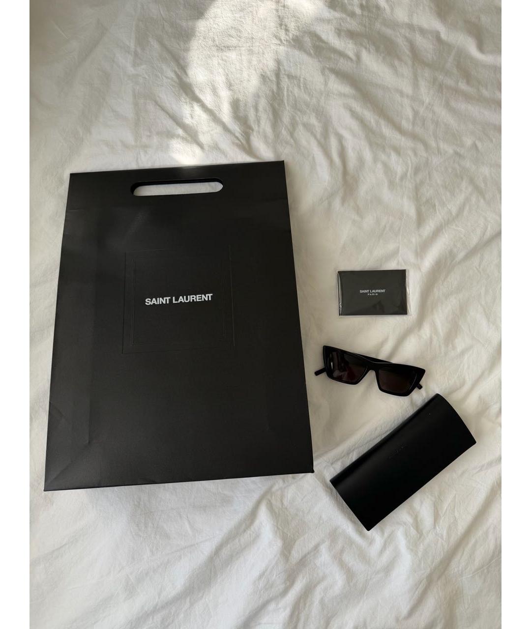 SAINT LAURENT Черные пластиковые солнцезащитные очки, фото 2