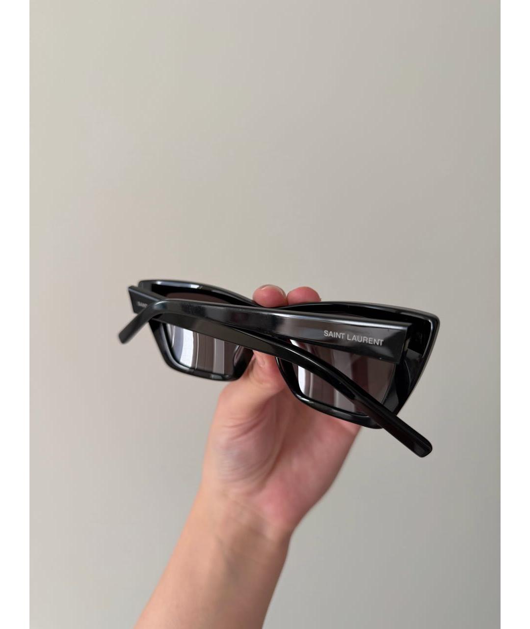 SAINT LAURENT Черные пластиковые солнцезащитные очки, фото 3