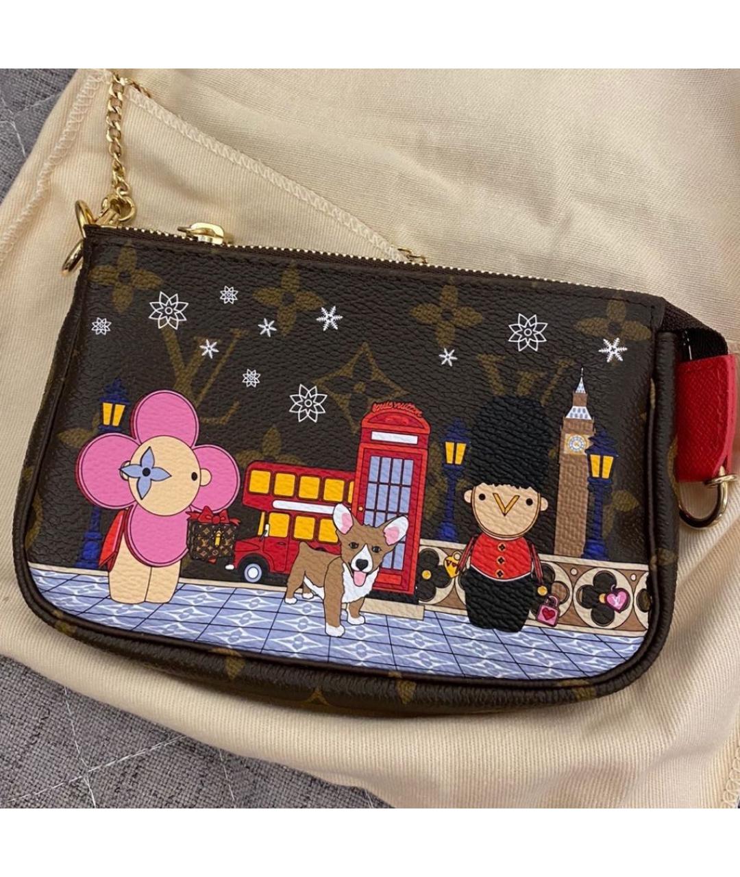 LOUIS VUITTON Коричневая сумка с короткими ручками из канвы, фото 3