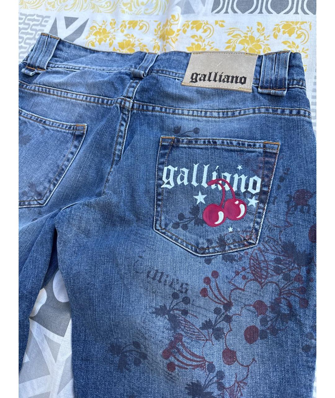 JOHN GALLIANO Голубые хлопковые джинсы слим, фото 4