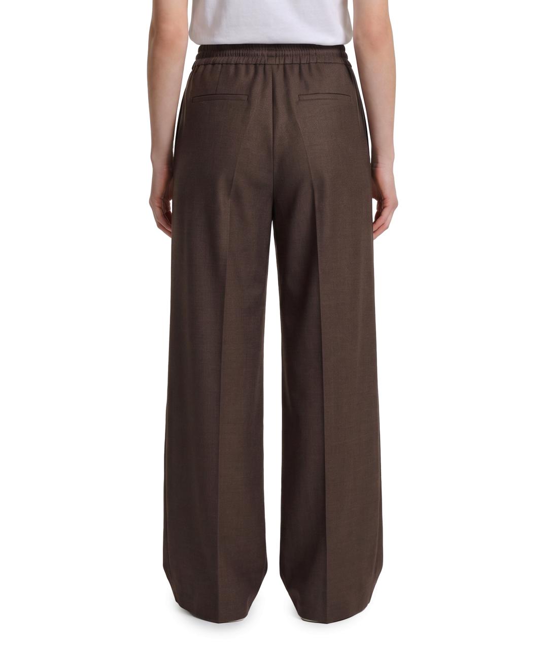 MAX MARA Коричневые шерстяные прямые брюки, фото 3