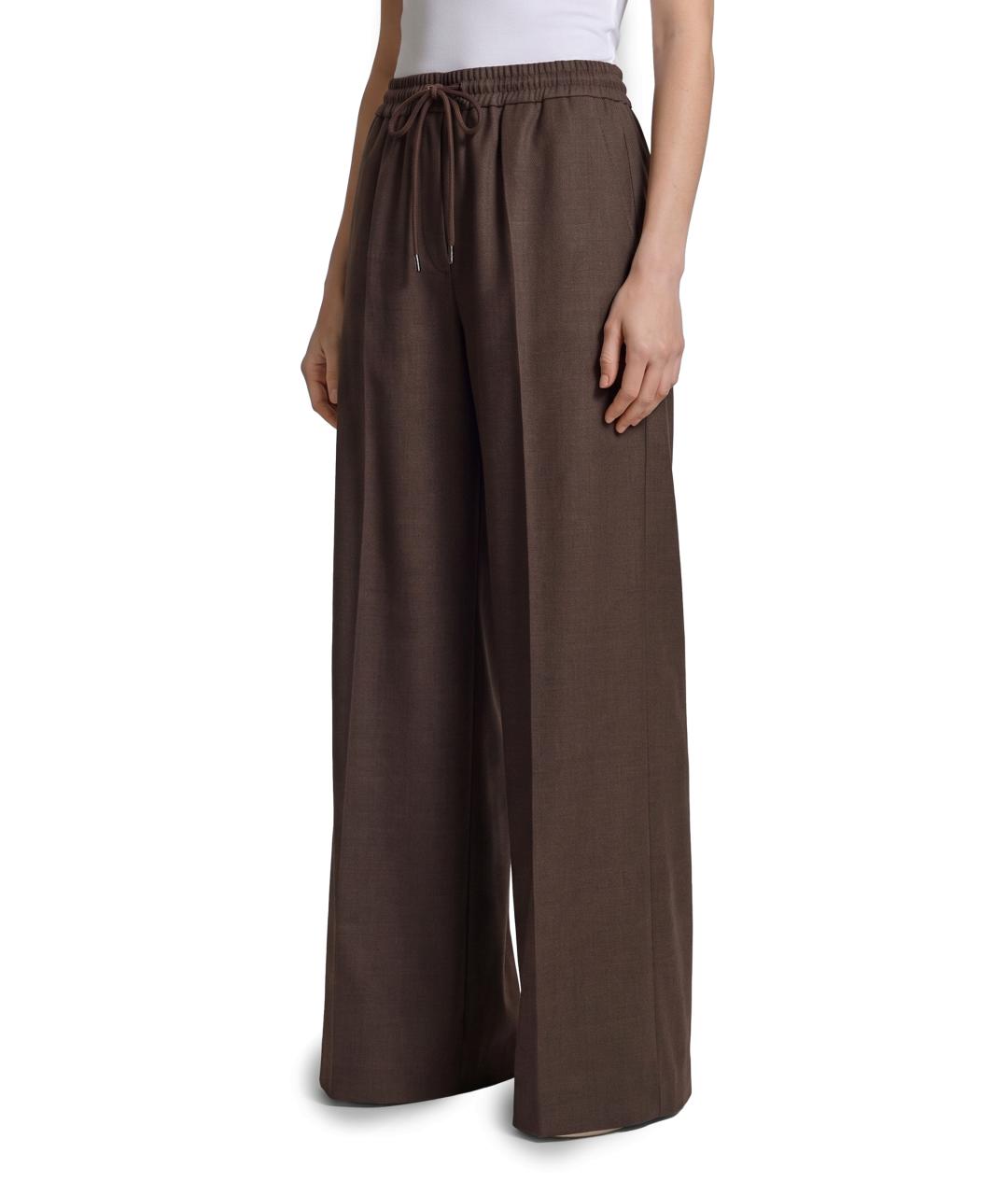 MAX MARA Коричневые шерстяные прямые брюки, фото 2