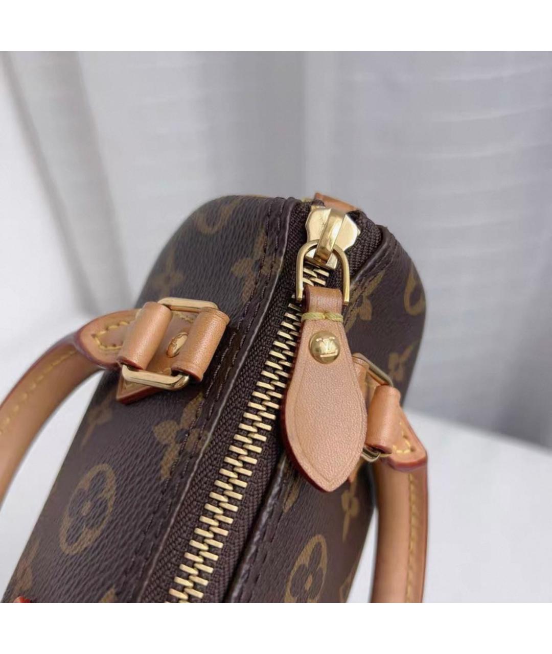 LOUIS VUITTON Коричневая кожаная сумка через плечо, фото 6