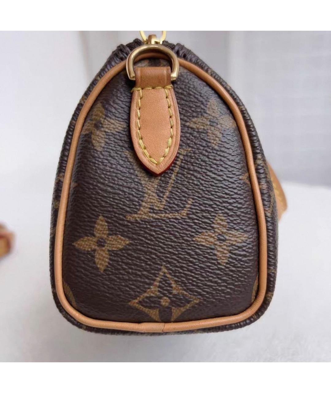 LOUIS VUITTON Коричневая кожаная сумка через плечо, фото 3