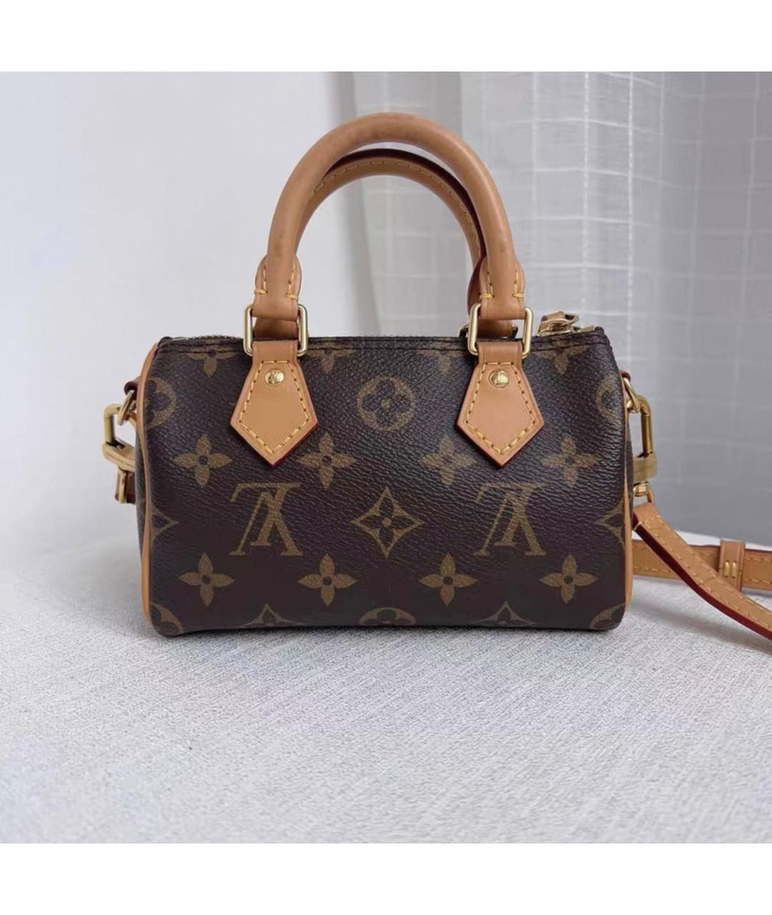 LOUIS VUITTON Коричневая кожаная сумка через плечо, фото 2
