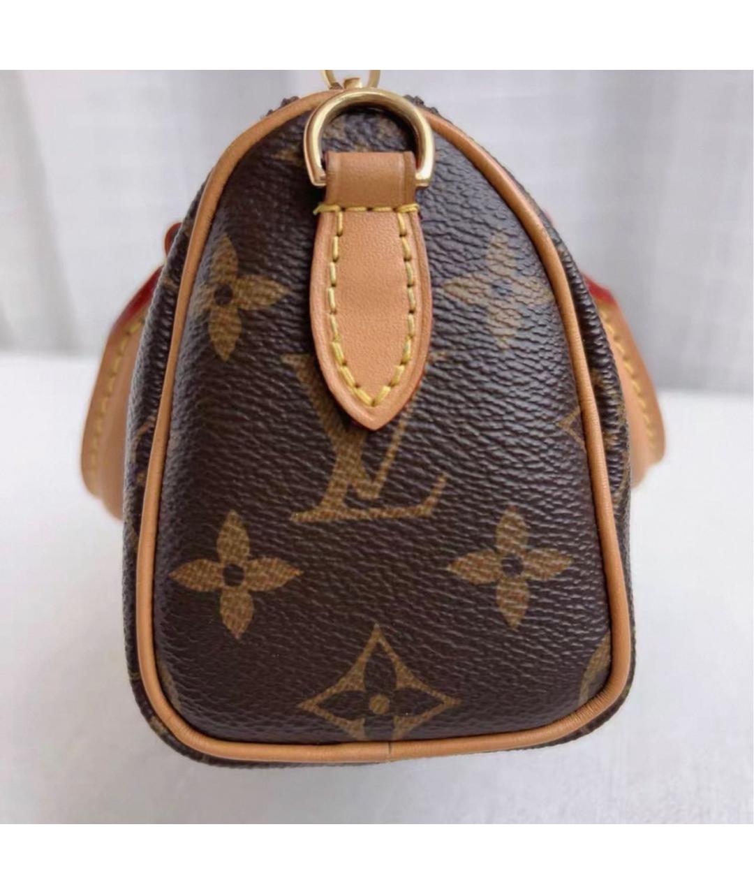 LOUIS VUITTON Коричневая кожаная сумка через плечо, фото 4