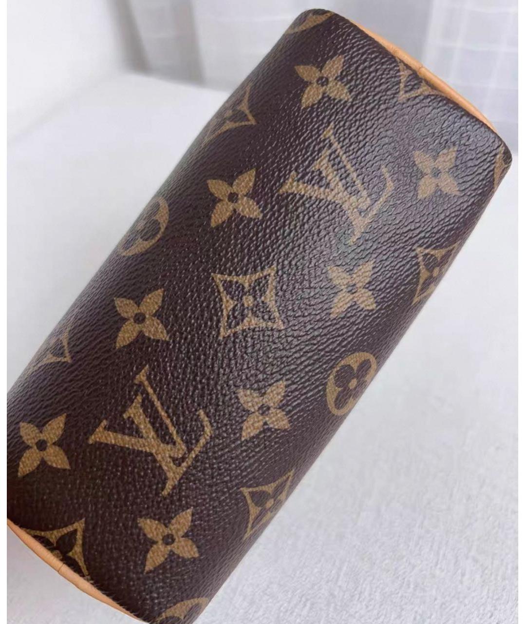 LOUIS VUITTON Коричневая кожаная сумка через плечо, фото 7
