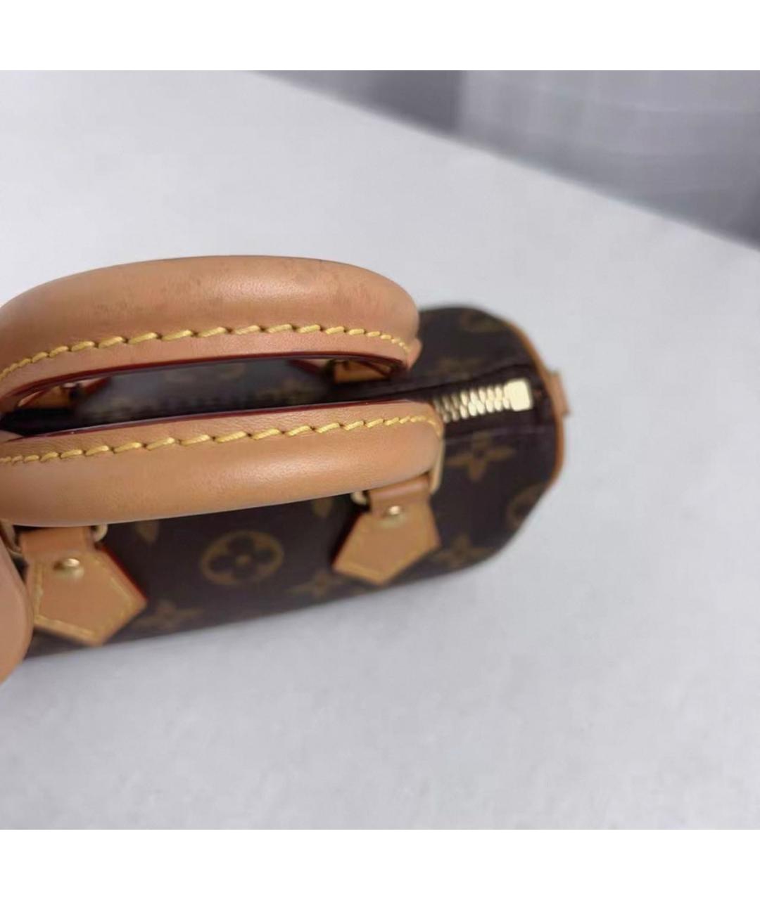 LOUIS VUITTON Коричневая кожаная сумка через плечо, фото 5