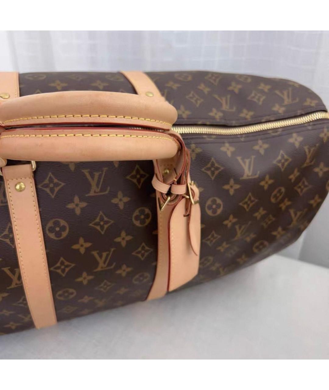 LOUIS VUITTON Коричневая дорожная/спортивная сумка из канвы, фото 6