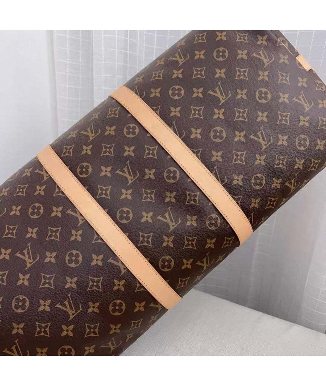 LOUIS VUITTON Коричневая дорожная/спортивная сумка из канвы, фото 3
