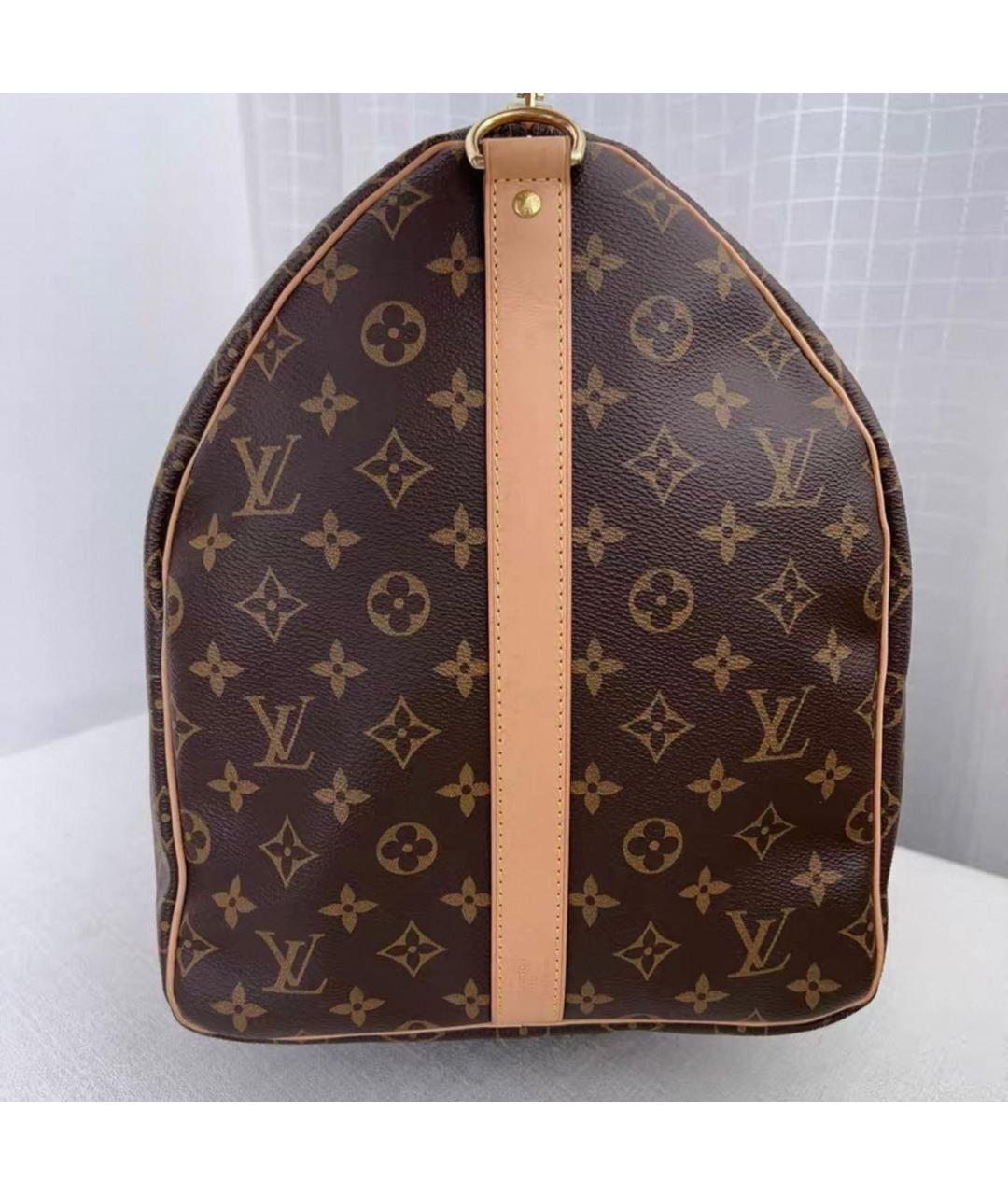LOUIS VUITTON Коричневая дорожная/спортивная сумка из канвы, фото 4