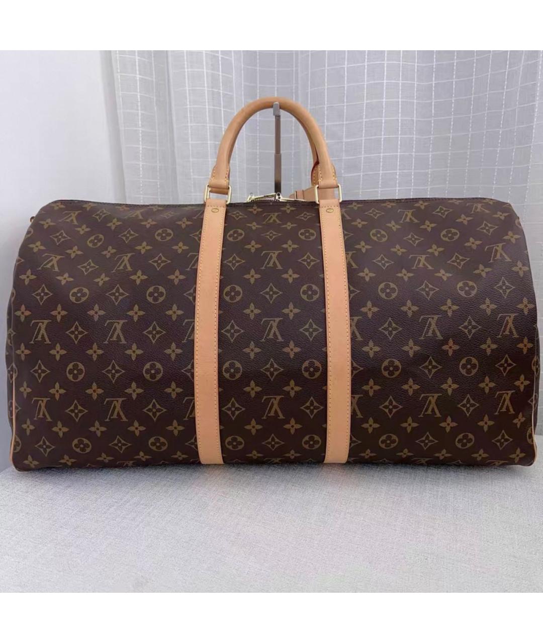 LOUIS VUITTON Коричневая дорожная/спортивная сумка из канвы, фото 2