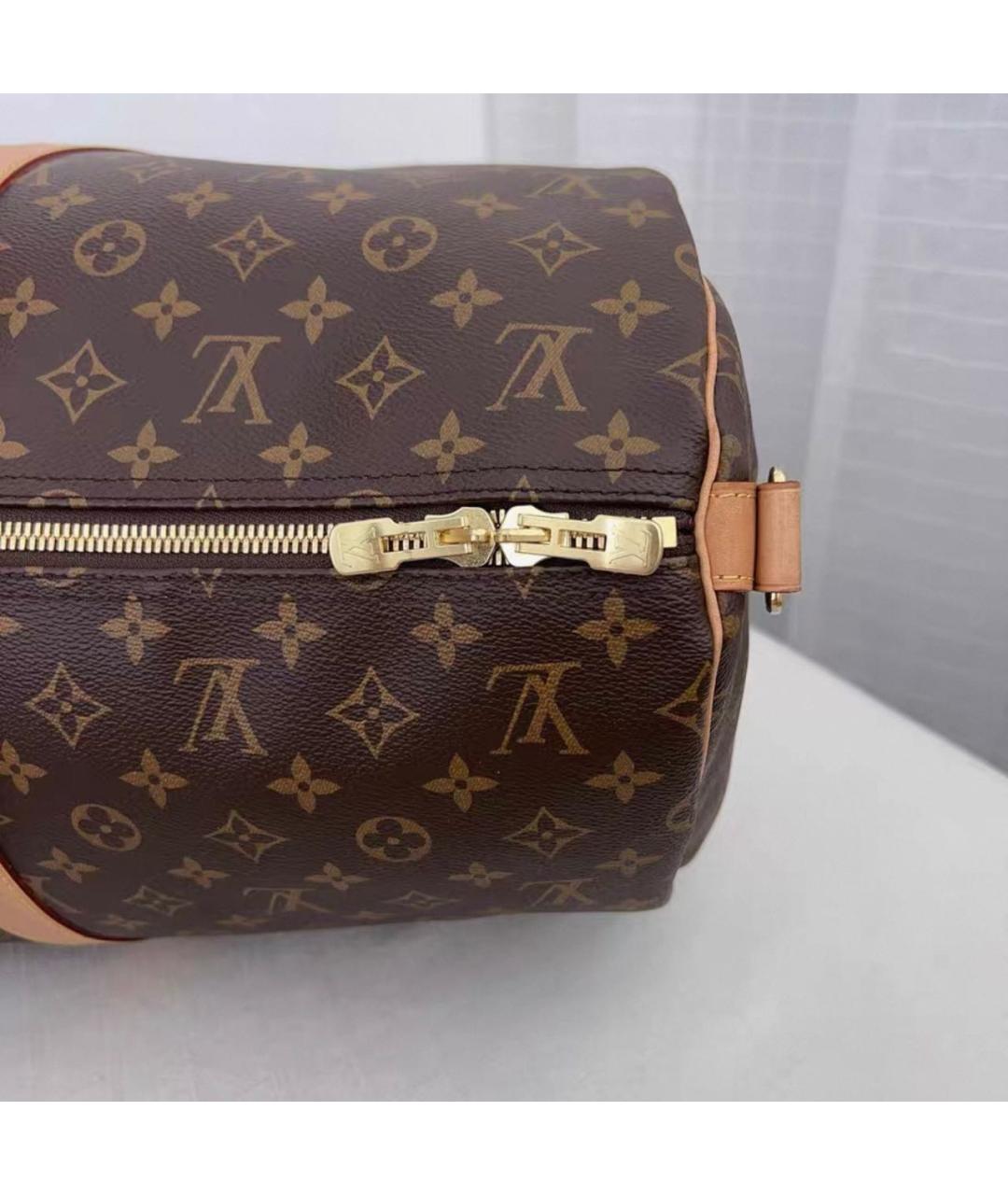 LOUIS VUITTON Коричневая дорожная/спортивная сумка из канвы, фото 7