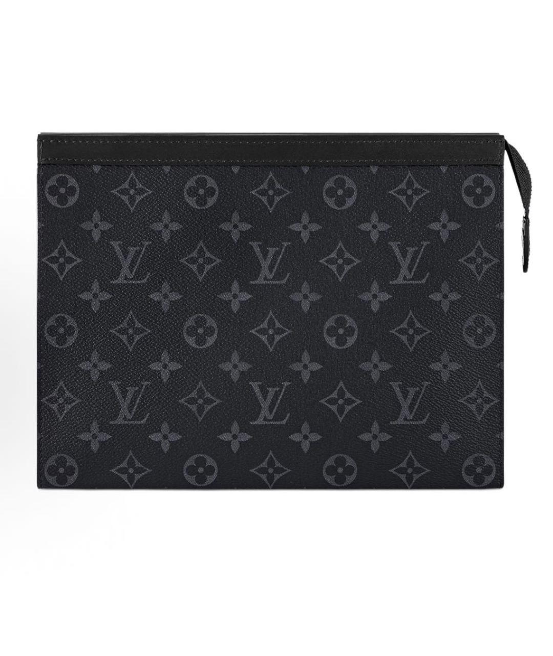 LOUIS VUITTON Черная сумка на плечо из канвы, фото 4