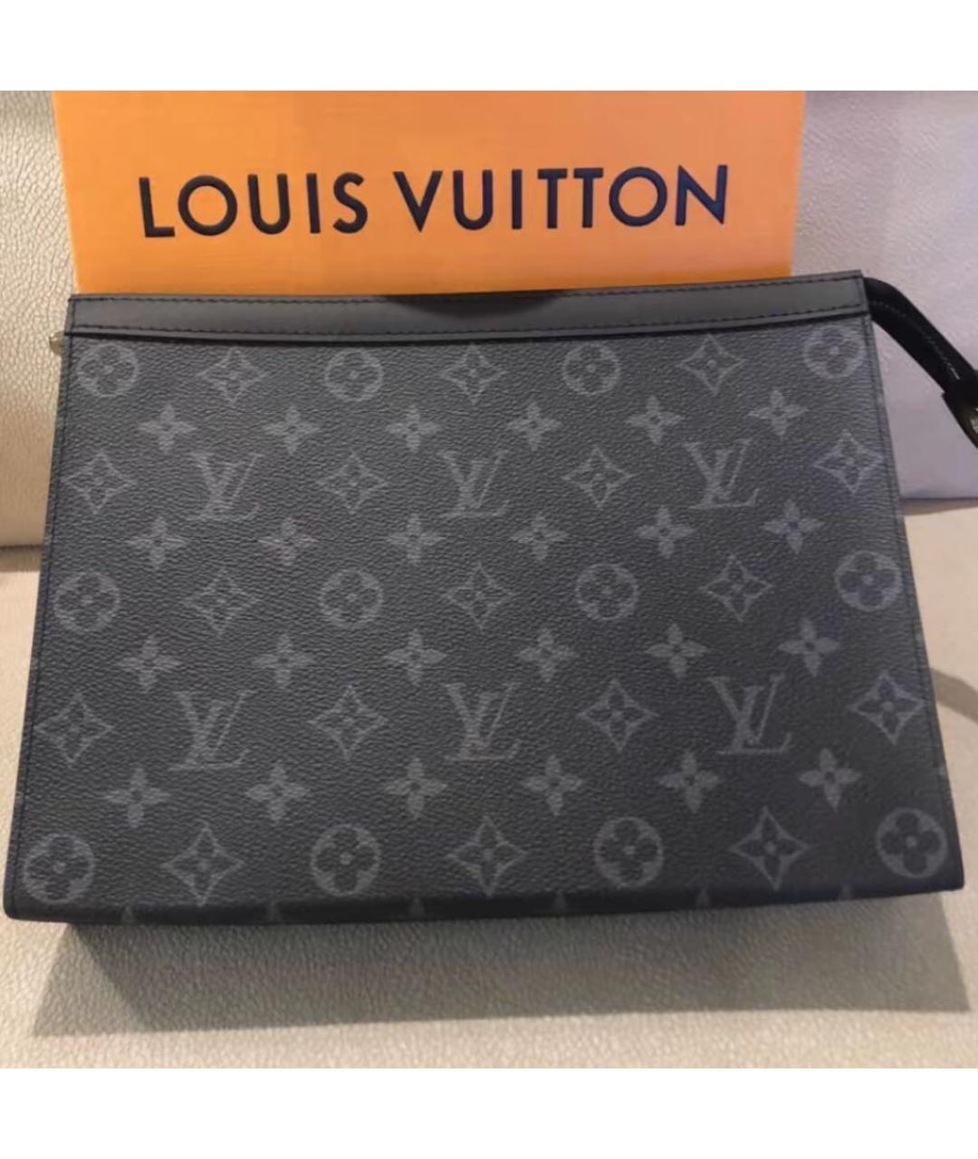 LOUIS VUITTON Черная сумка на плечо из канвы, фото 3