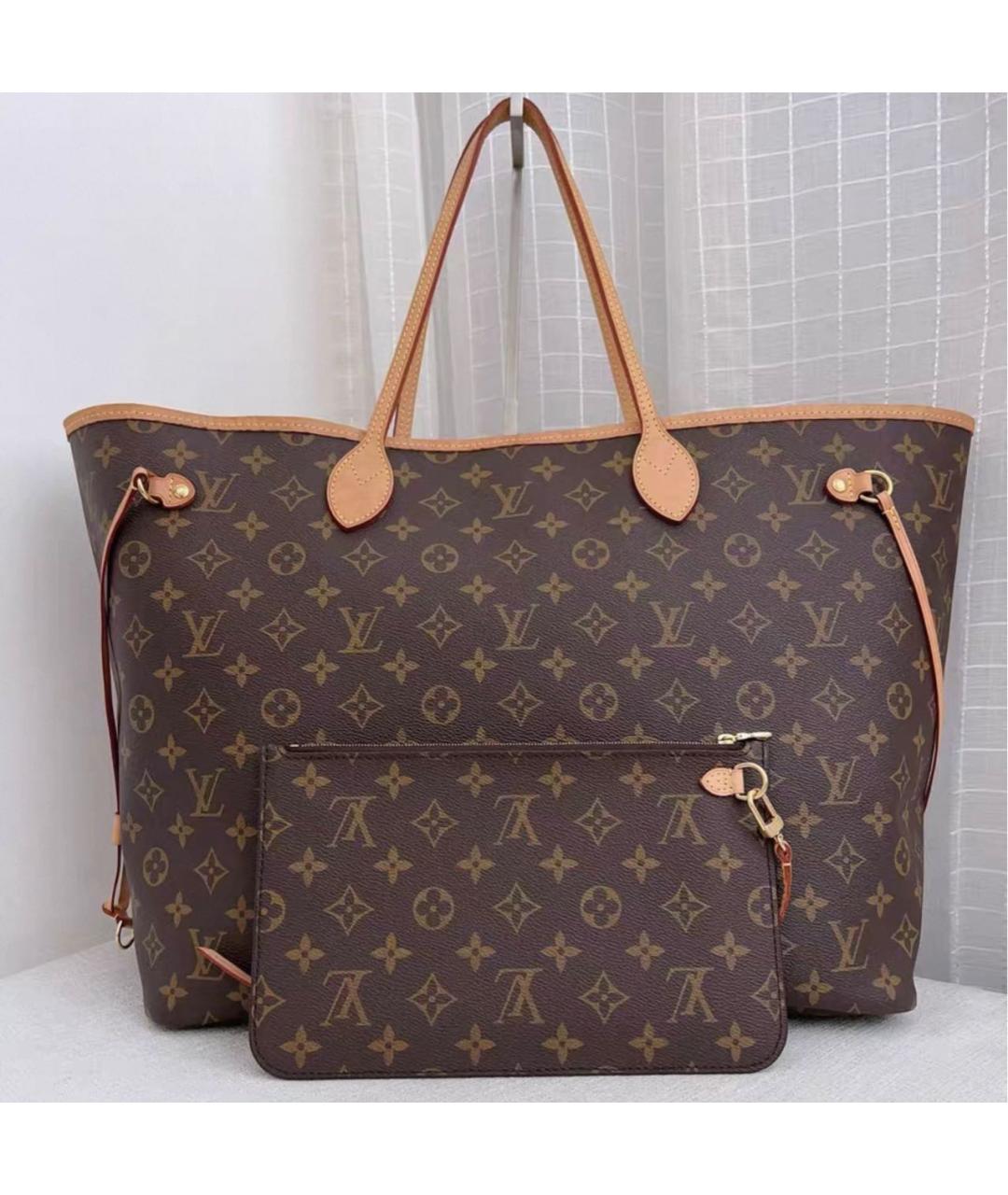 LOUIS VUITTON Коричневая сумка тоут из канвы, фото 2