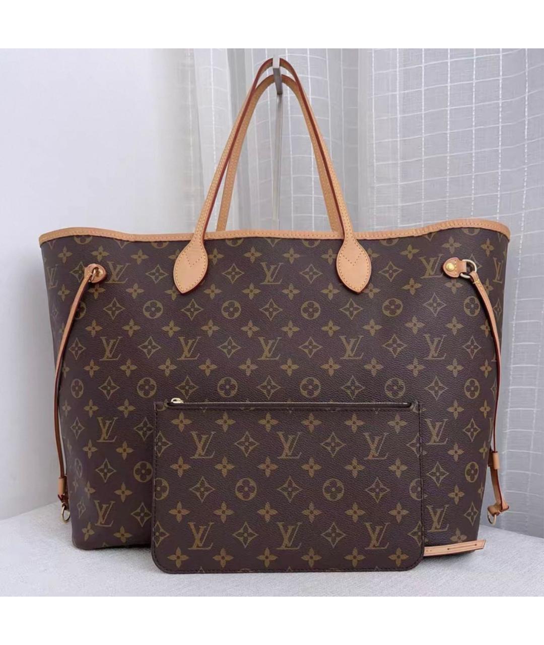 LOUIS VUITTON Коричневая сумка тоут из канвы, фото 9