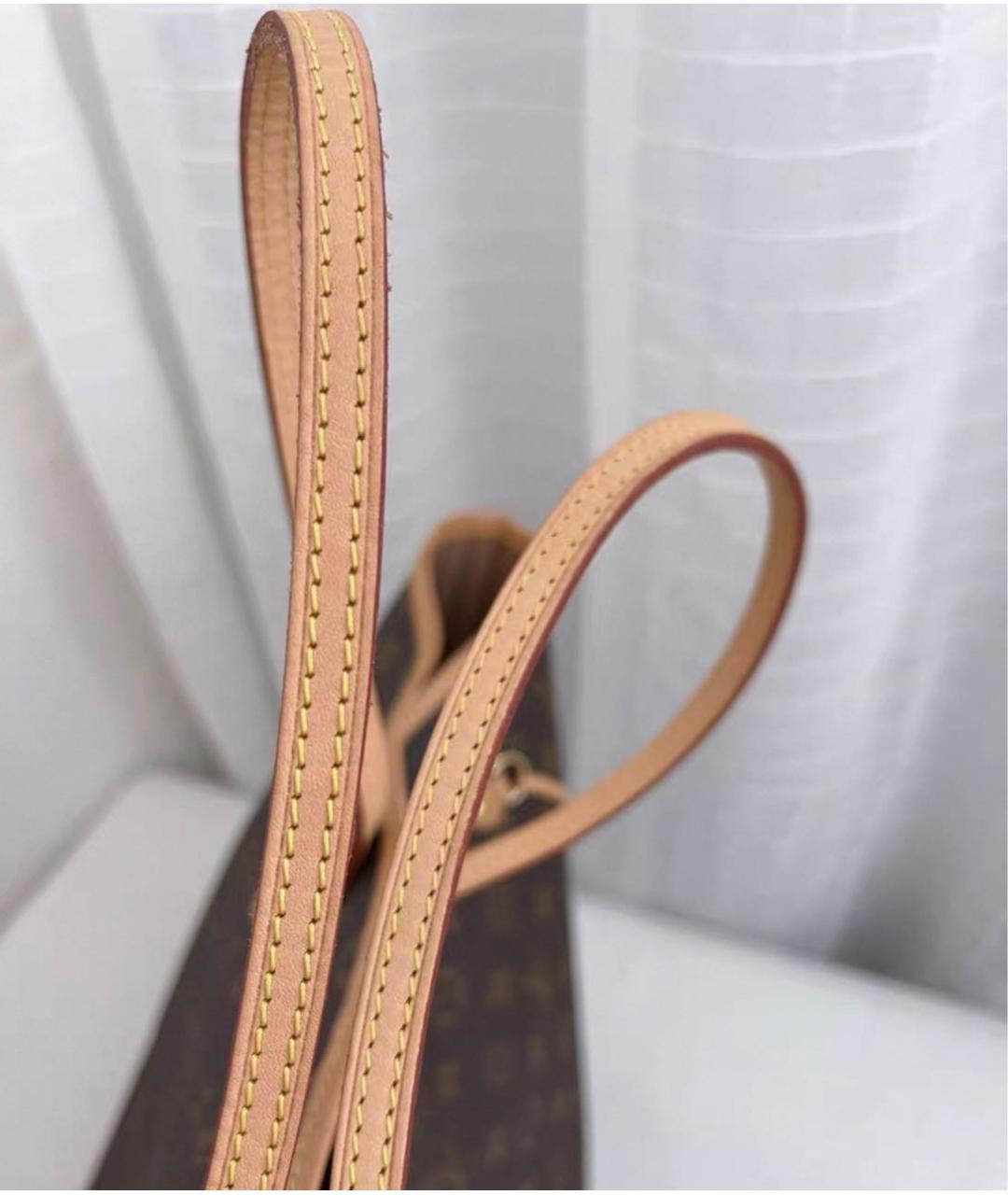 LOUIS VUITTON Коричневая сумка тоут из канвы, фото 5