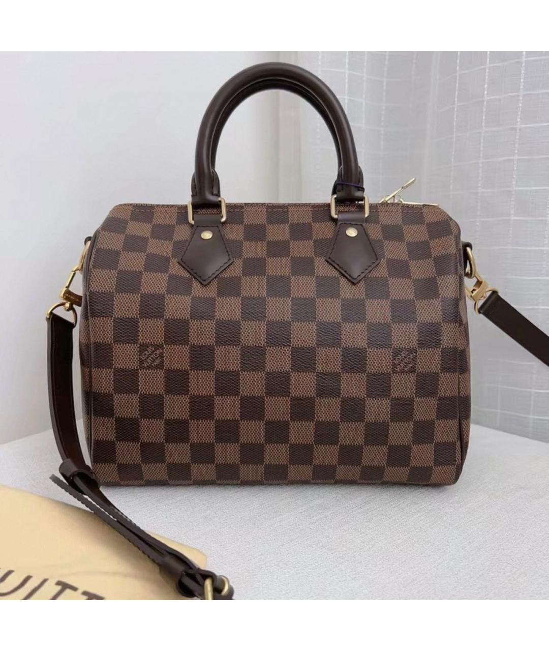 LOUIS VUITTON Коричневая сумка с короткими ручками из канвы, фото 8
